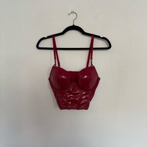 Victoria’s Secret Midnight Affair Faux Patent Leather Push Up Corset Top
